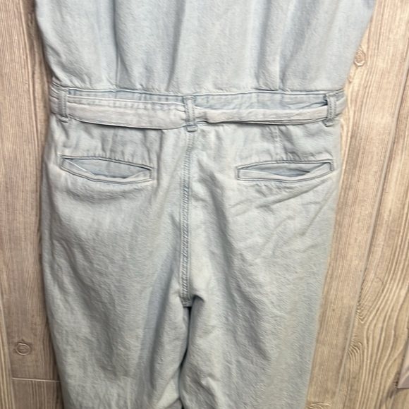 Rag & Bone Denim Jumpsuit Light Wash Belted Size Large - Picture 10 of 13